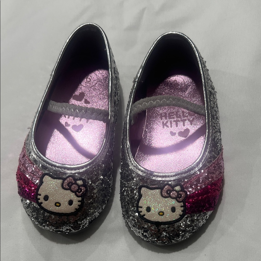 Hello Kitty Glittery Pink and Silver Dress Shoes